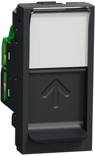 Розетка компьютерная без рамки Schneider Electric Unica Modular 1-м. 1 мод. RJ45 5e антрацит картинка